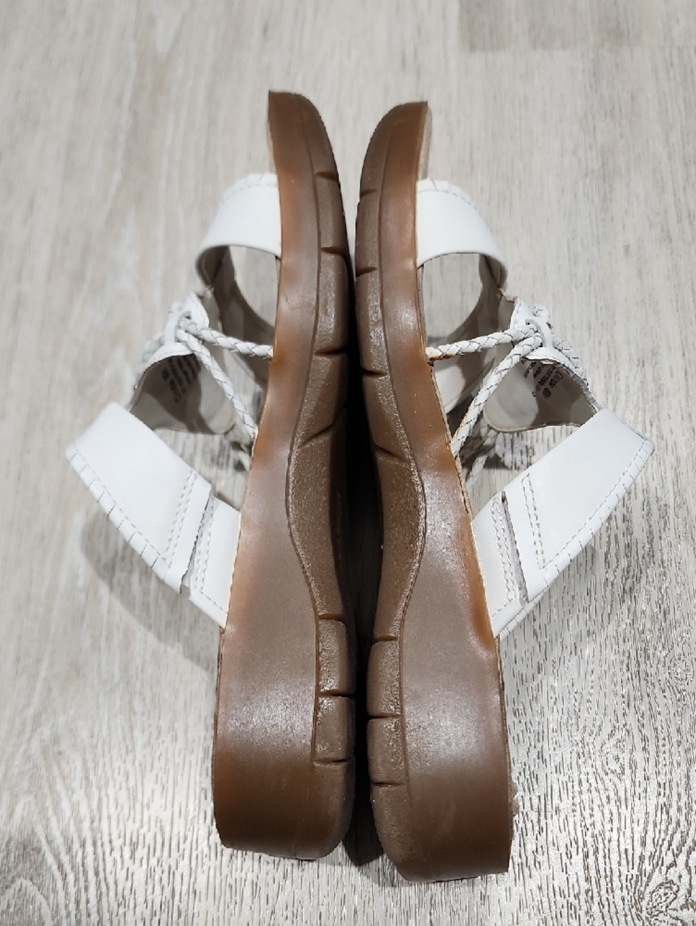 BareTraps White Braided Slip-On Sandals with Bead Detail 8 - Picture 6 of 10